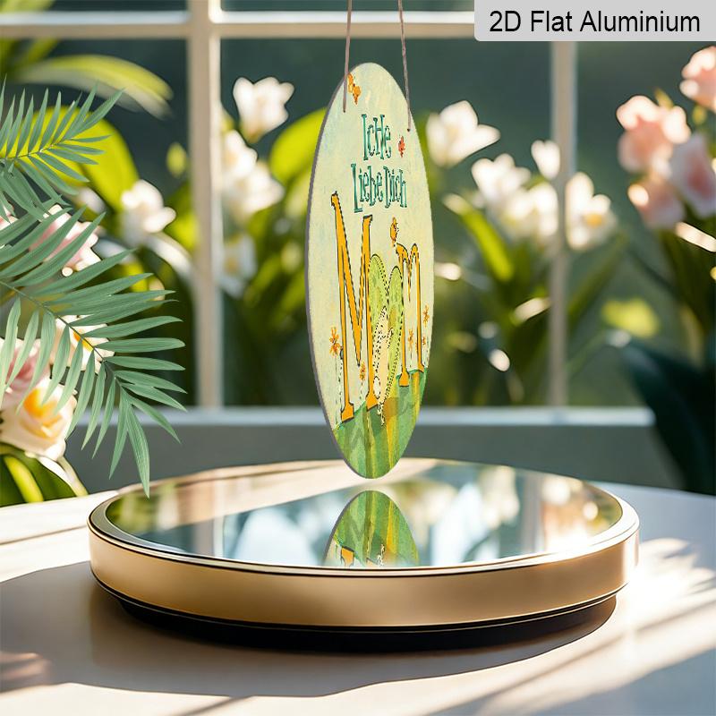 2D Flat - 1pc, 7.87X7.87 Inch 2D Flat Round Aluminum Sign, Vintage Aluminum Plaque About "I Love You Mom", Mother'S Day Decorative Sign, Suitable for