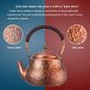 1.2L/1.5L Red Copper Kettle Large Capacity Pure Copper Boiling Water Kettle Manual Hammer Pattern Making Tea Pot