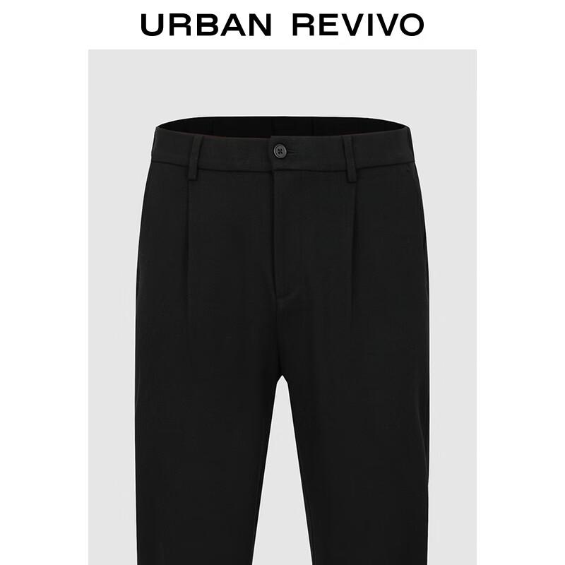 UR Men's 3D Pleated Plus Velvet Tapered Pants