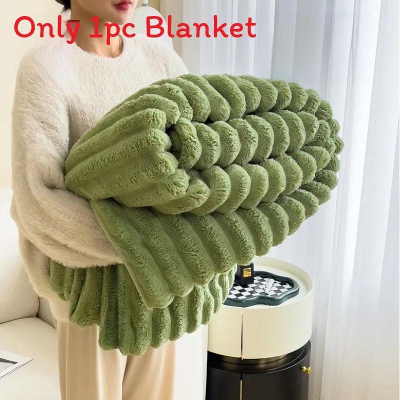 Multicolor Plush Milk Velvet Blanket With Soft Fabric For Relaxing Nap Time