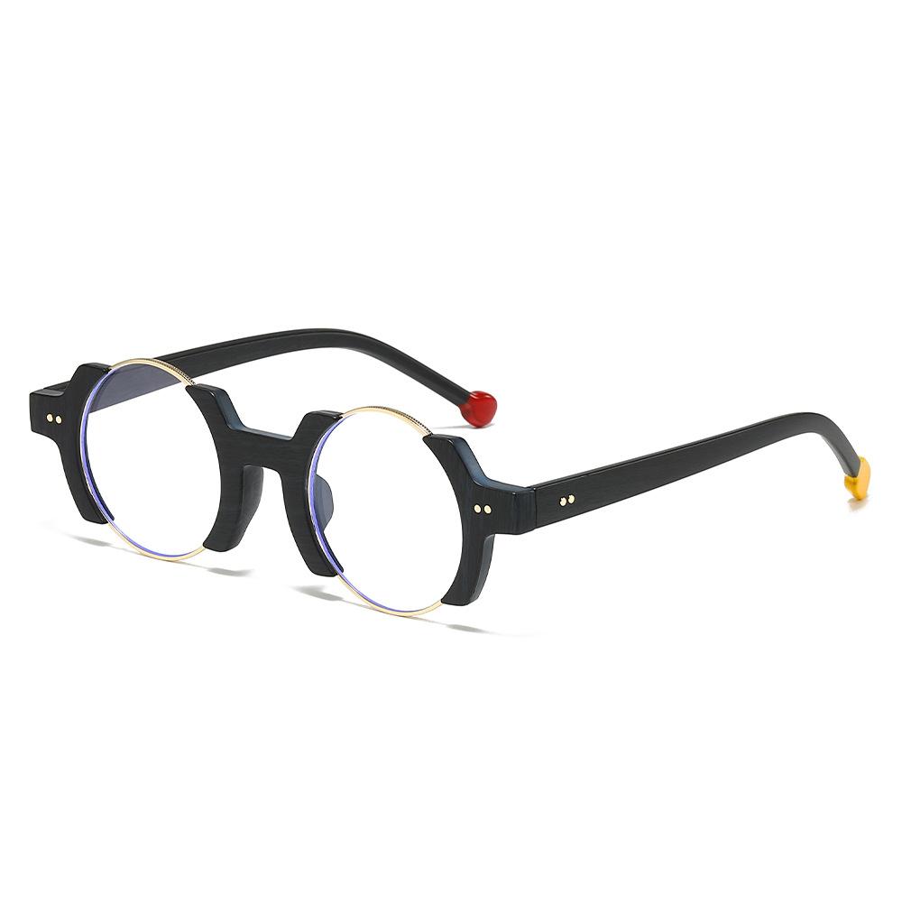 25 Cross-Border Italian Brand Color Matching Irregular Frame Hip-Hop Trend Decorative Frame Glasses Frame