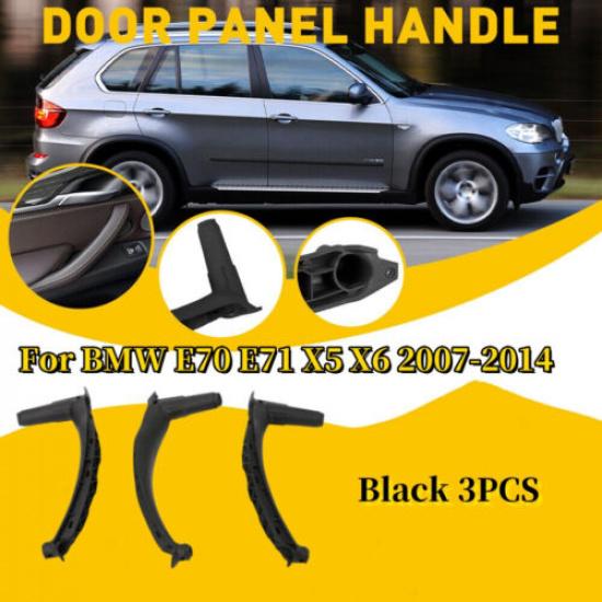 

3X For BMW E70 X5 2007-2014 Inner Door Panel Handle Pull Trim Cover Black