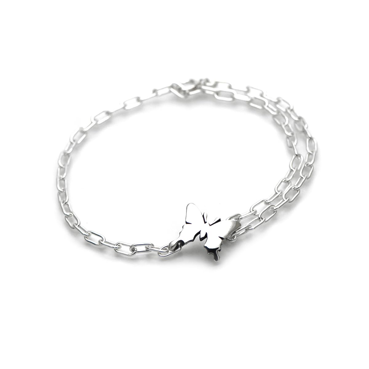 

[FUNKOUTS] Ageha Butterfly Sterling Silver 925 Chain Bracelet, Free Size FAB-131 Ageha