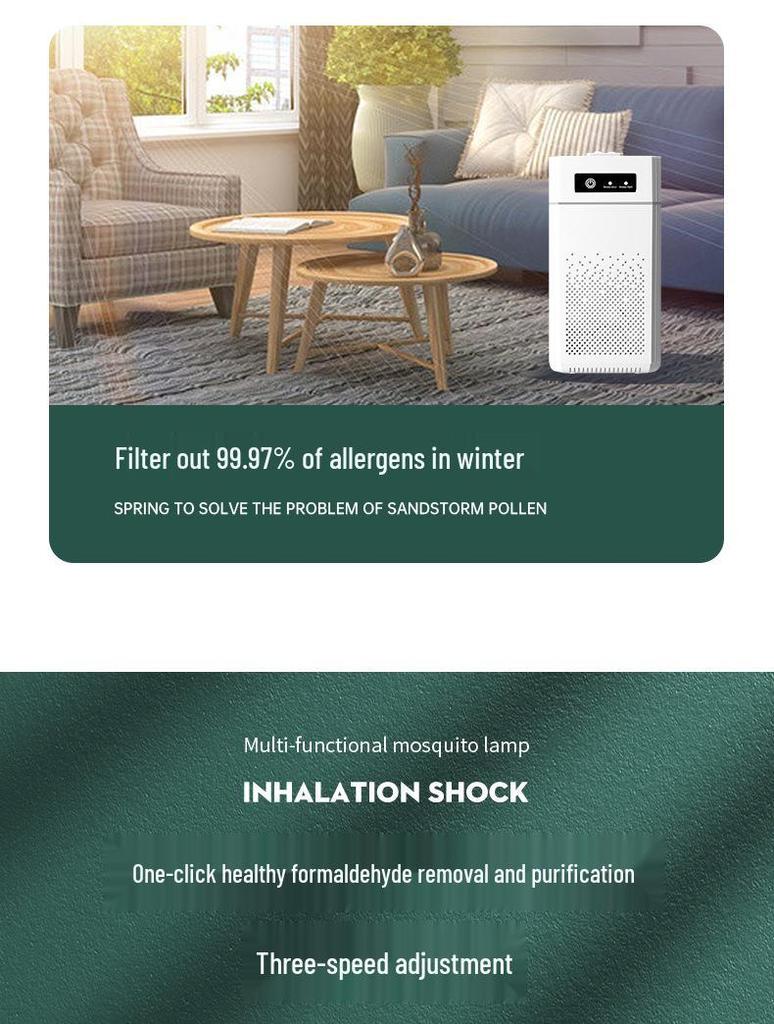 USB Portable Negative Ion Air Purifier - Silent Desktop Deodorizer & Formaldehyde Remover