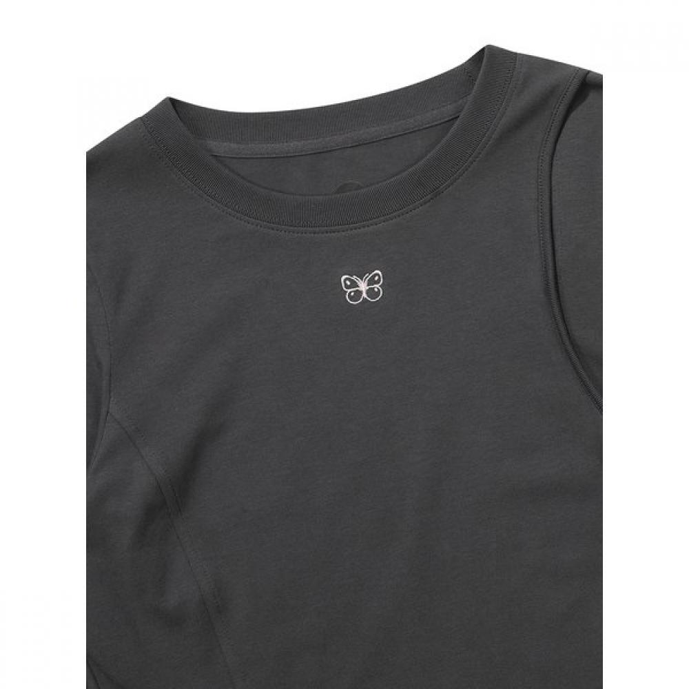 CuTouT Crop Long T shirT  Charcoal 