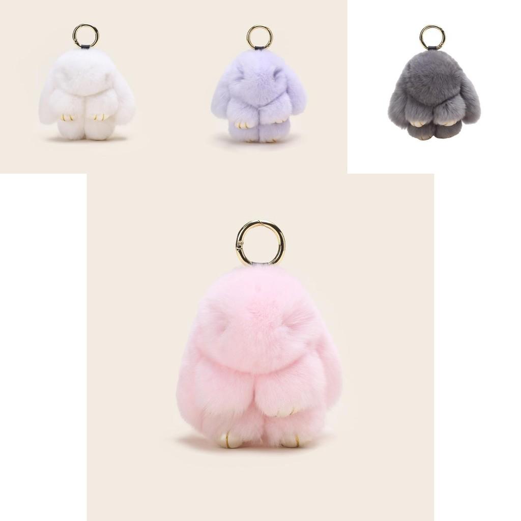 Adorable Classic Plush Rabbit Fur Keychain Accessory For Stylish Girls Gifts