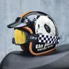 ORZ-Retro 3/4 Half Shell Motorcycle Helmet, Reinforced ABS Shell, Ventilated Anti Impact Protective Headgear for Men and Women