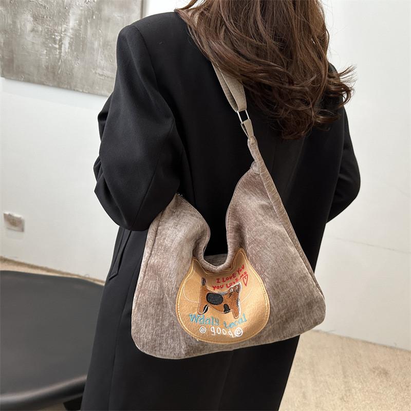 Stylish And Durable Korean Ins Cute Cartoon Tote Bag For Women Perfect For Winter Outfits