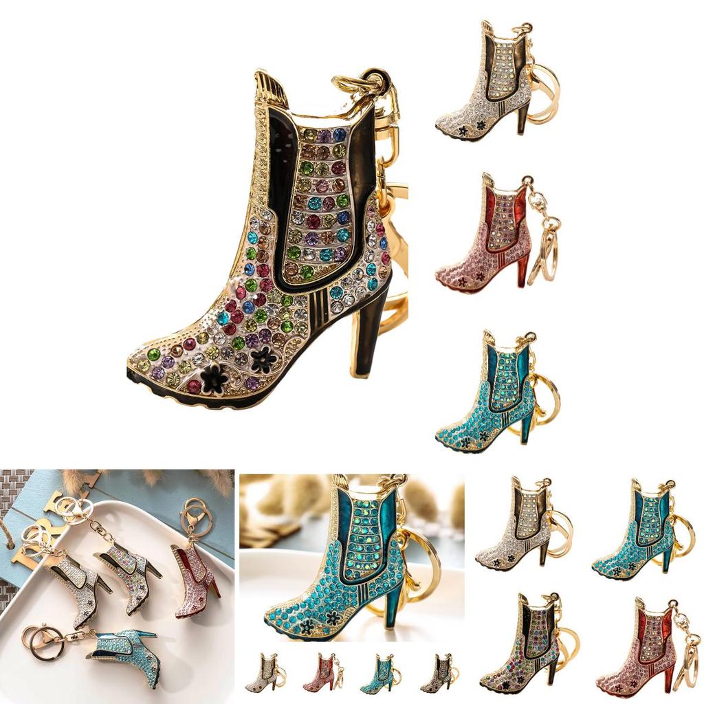 Fashionable And Cute Shoe Pendant Keychain With Rhinestones Ideal Gift For Both Men And Women