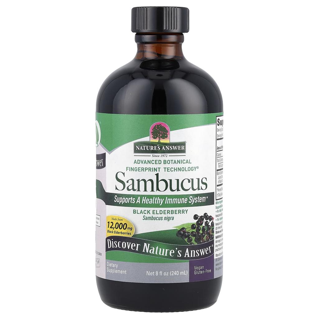 Nature's Answer Sambucus, Black Elderberry, Alcohol Free, 2,500Mg, 240Ml(8Fl Oz)