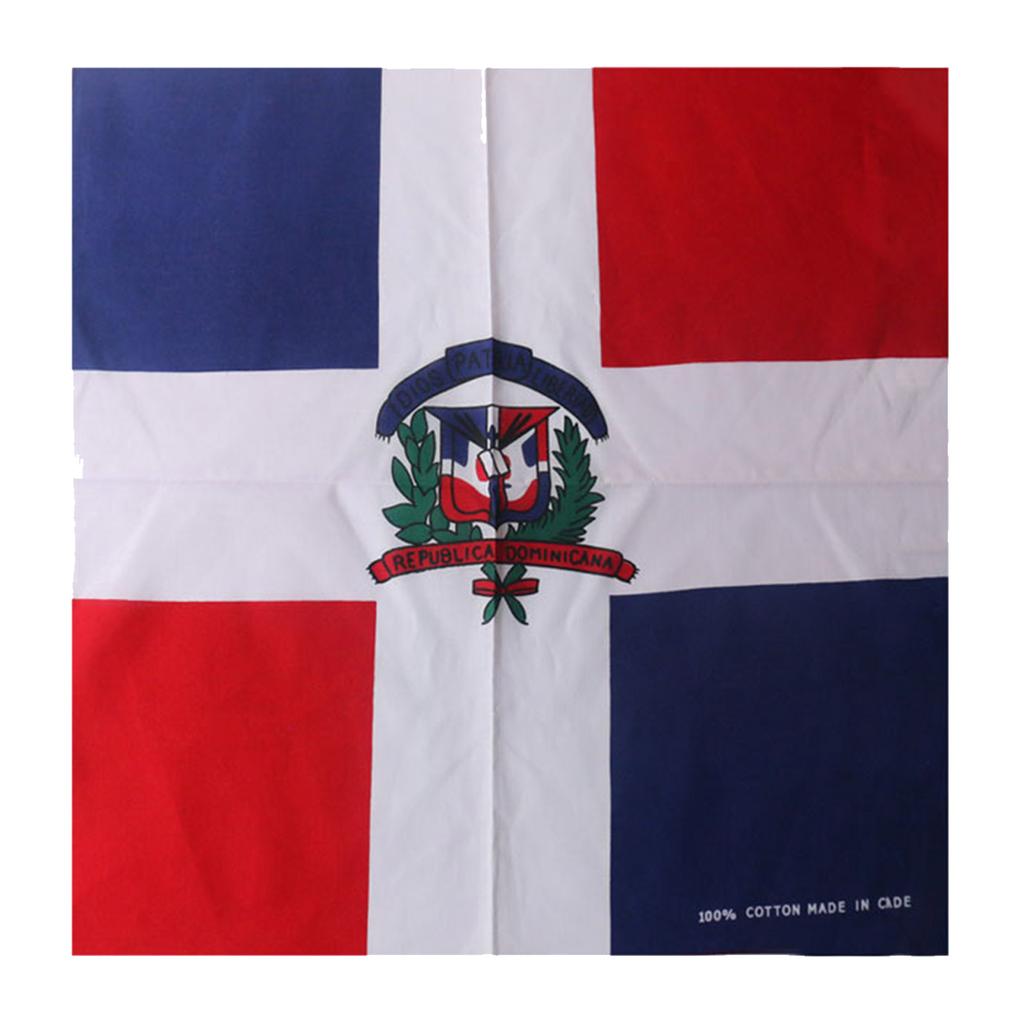 55x55cm Flag Print Bandana Music Festivals Hair Kerchief Multi Purpose Head Wrap Square Turban for Girls Photo Props