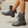 Fashion Women's Boots Winter PU Leather Fashion Boots Women's Nude Boots Large Size Casual Warm Women's Shoes Zapatillas