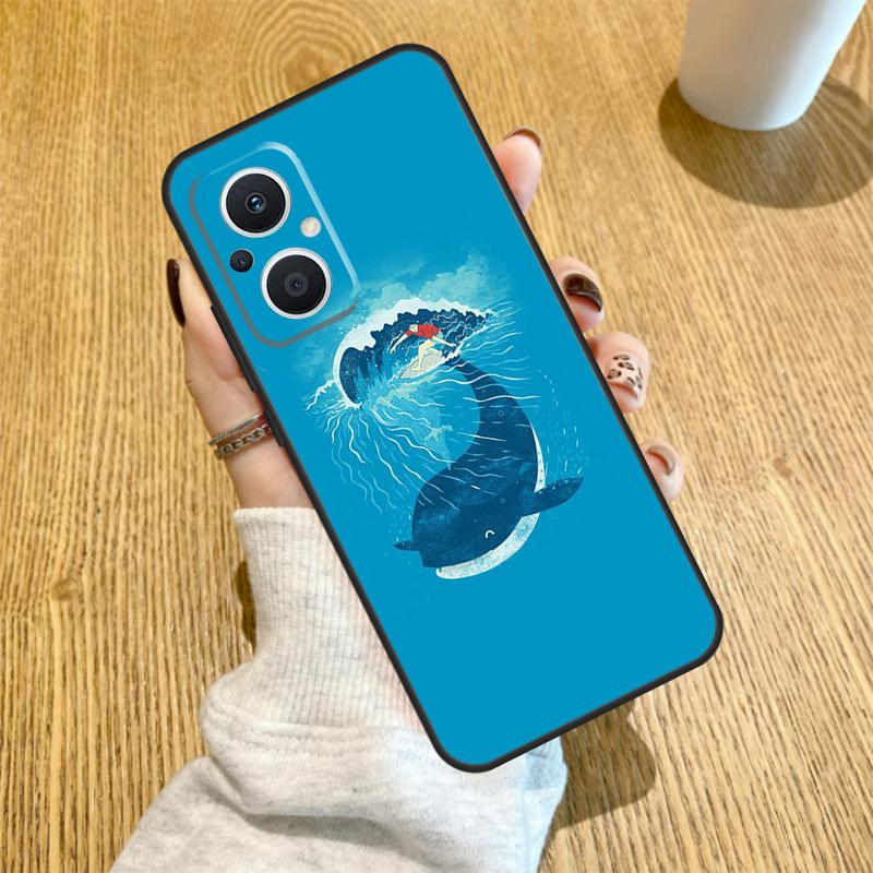 Whale Fish Wave Sea Funda For OPPO Reno 13 F 14F 12F 11F 8T 7 8 Lite 10 11 12 14 OPPO Find X5 X6 X8 X9 Pro Case