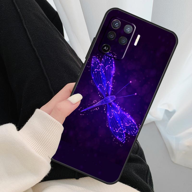 Buntes Libellen-Case für Oppo A17 A57 A77 A40 A78 A54 A74 A94 A76 A16 A96 A18 A60 A80 A38 A58 A98 A15 A5 Pro