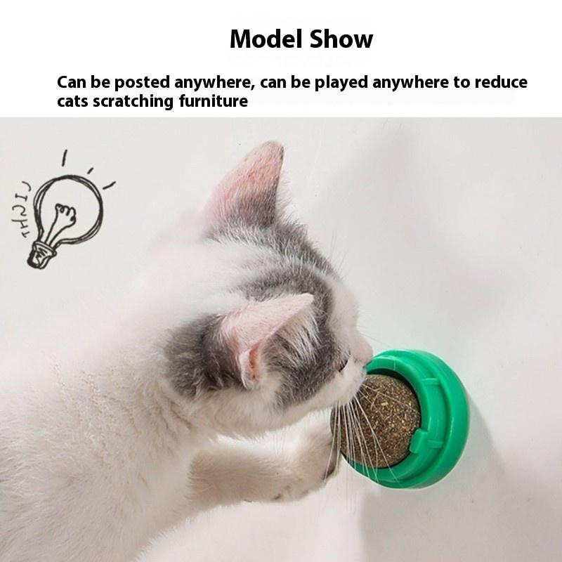 Natural Catnip Cat Wall Stick-On Ball Toy Scratchers Treats Healthy Natural Removes Balls Cat Pet Supplies