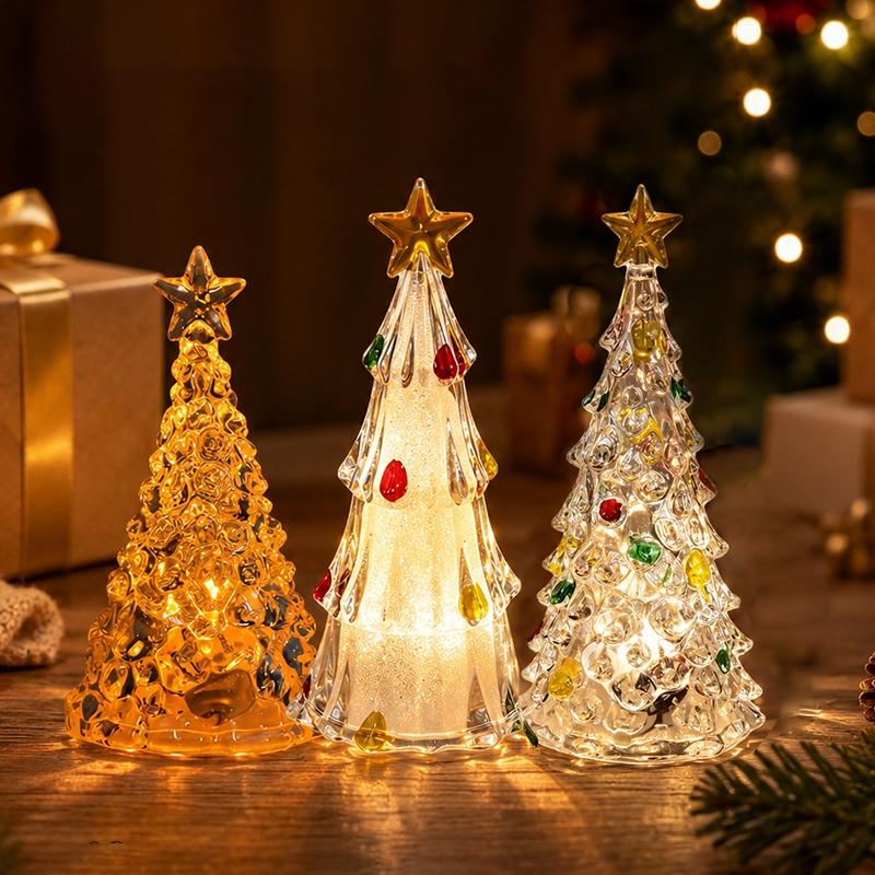 Christmas Tree Night Light Glow In The Dark Crystal Christmas Tree Lamp Christmas Desktop Ornaments Xmas Navidad Decoration
