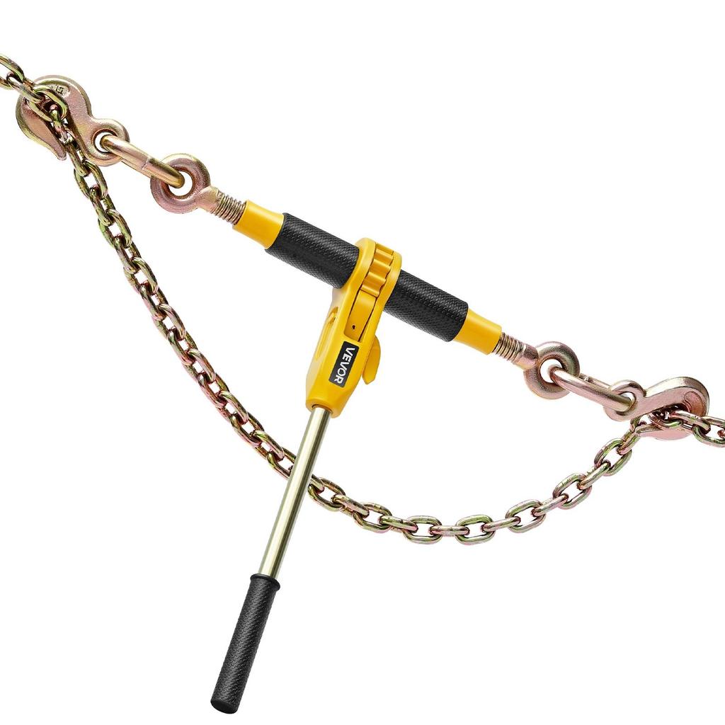 Ratchet Chain Binder, 5/16 In X 12.8 Ft G80 Chains, 8000 Lbs Working Load of Ratchet Load Binder, Chains and Binders Set, Tie Down Hauling Chain