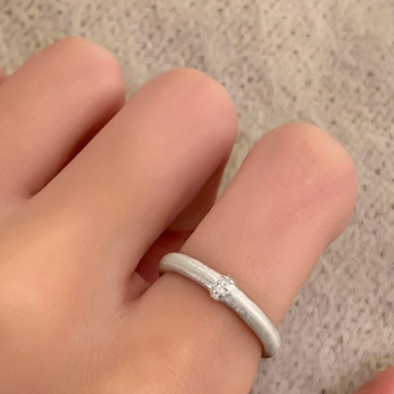 Silver Color Ring for Women Girl Jewelry Geometry Hollowed Out Design Overlapping Fashionable Niche Design with Minimalist Style