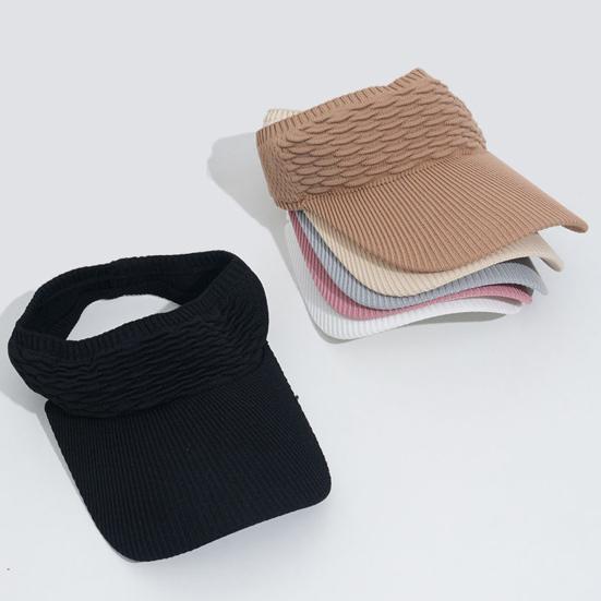 Dame Sommer Solskjermhatt Justerbar Åpen Topp Baseballcaps Elastisk Strikket Sportshatt for Tennis Golf Løping