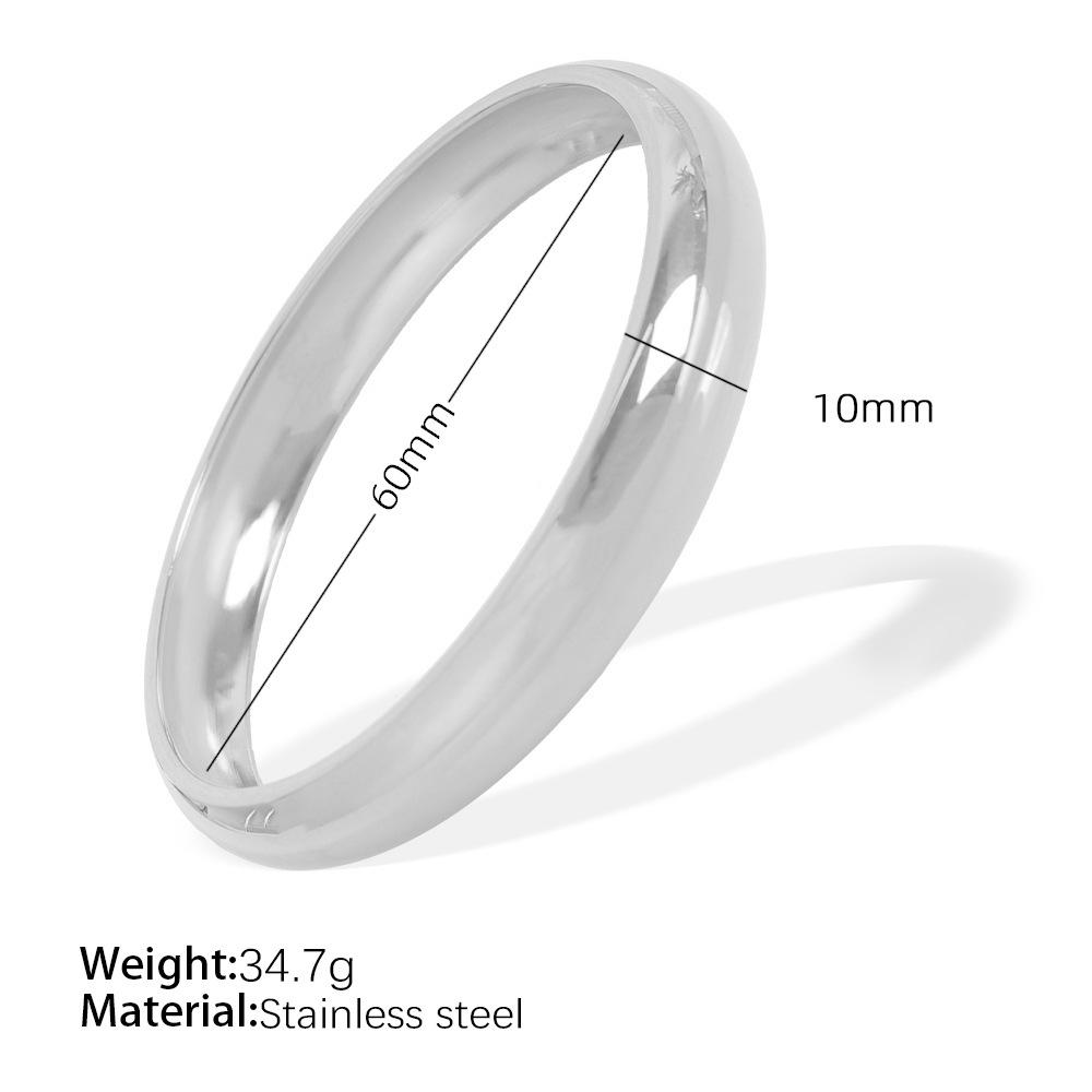 Fashion Titanium Steel Metal Texture Couple Bracelet Bracelet, Large Glossy Exaggerated Design, High-End Women'S Jewelry