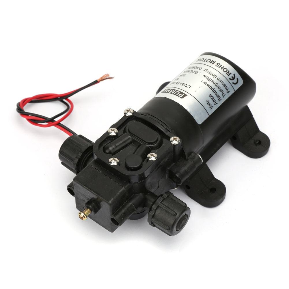 DC 12V 70W 6L Min Selbstansaugende Hochdruck-Membranpumpe Zwei Seitengewinde Wasserpumpe