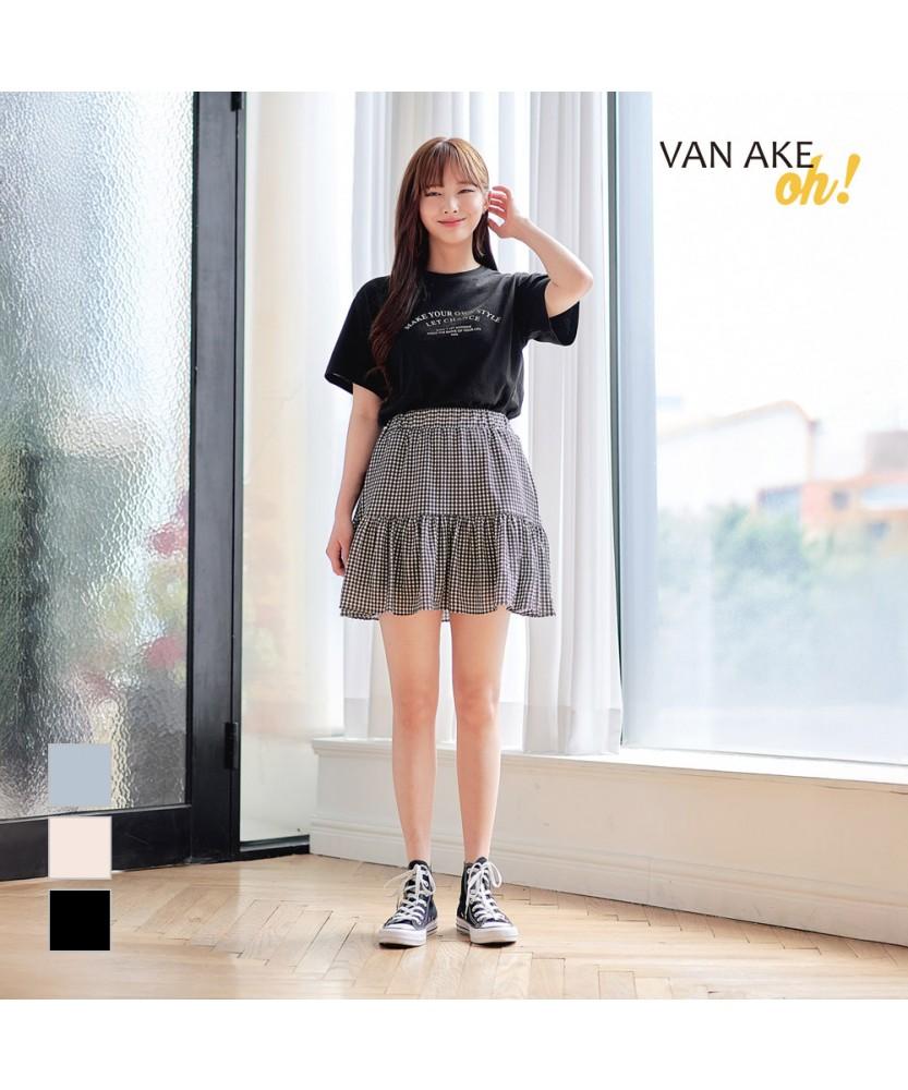 VANAKE Checkered Frill Mini Skirt_Ob15Skme07Z