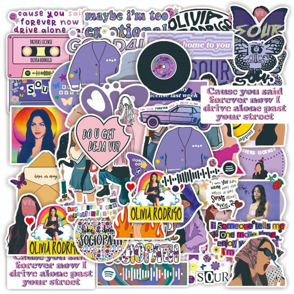 100 Pieces Olivia Graet Rodrigo Music Stickers For Laptop Skateboard Guitar