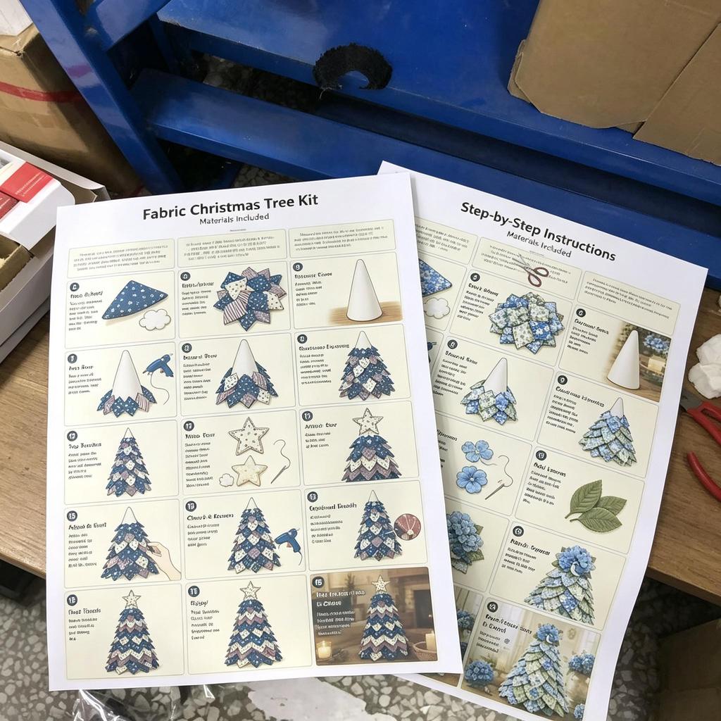 DIY Stoffbaum Bastelset, Patchwork-Stoffpaket mit Blumenmuster für Tischdekoration