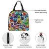Cartoon Geometry D-Dashs Video Game Insulated Lunch Bag for Camping Travel Portable Thermal Cooler Bento Box Women Men