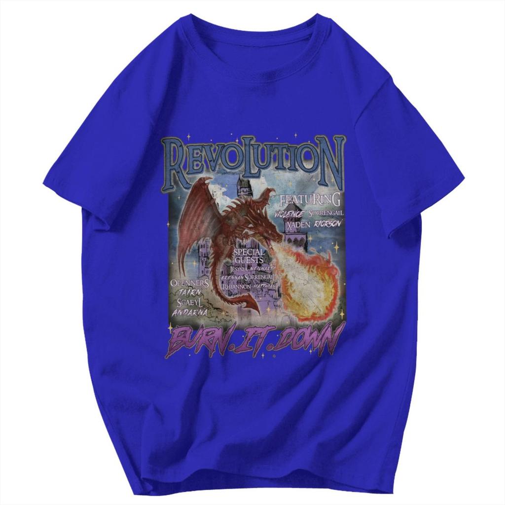 Men T Shirt Iron Flame Fourth Wing Vintage Idea Y2K Graphic Short Sleeve Unisex Clothes T Shirts