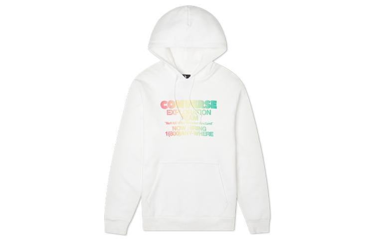 Converse Sports Print Letter Thickened And Fleece Lined Pullover Sweatshirt Men s White 10021271-A03 L