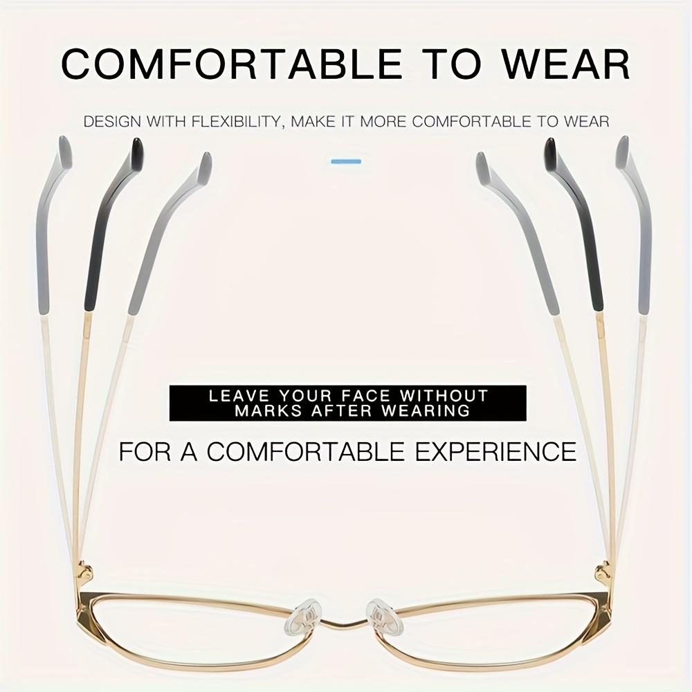 1Pcs 1 New Personalized Metal Cat Eye Frame For Men And Women Fashionable Trendy Glasses Light Pigment Lens