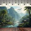 2D Jurassic Dinosaur Backdrop, Prehistoric Jungle Photography Background