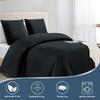 Housse de couette 200x200 cm avec 2 taie d'oreiller 80x80 cm noir