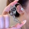 Ear Cuff Korean Style Hollow Out Lustrous Without Piercing Temperament Butterfly Elf Inlaid Rhinestone