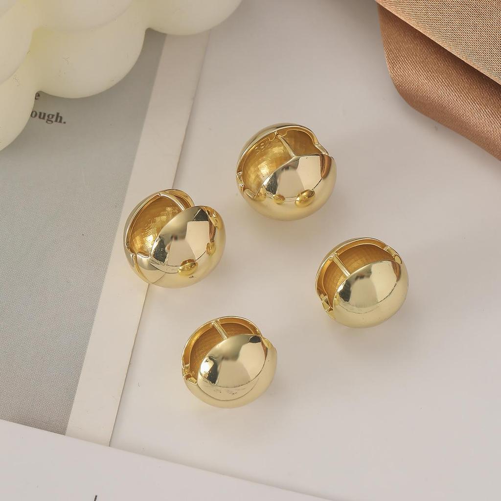 Plain Round Hoop Stud Earrings - High-End, Light Luxury Design for Women