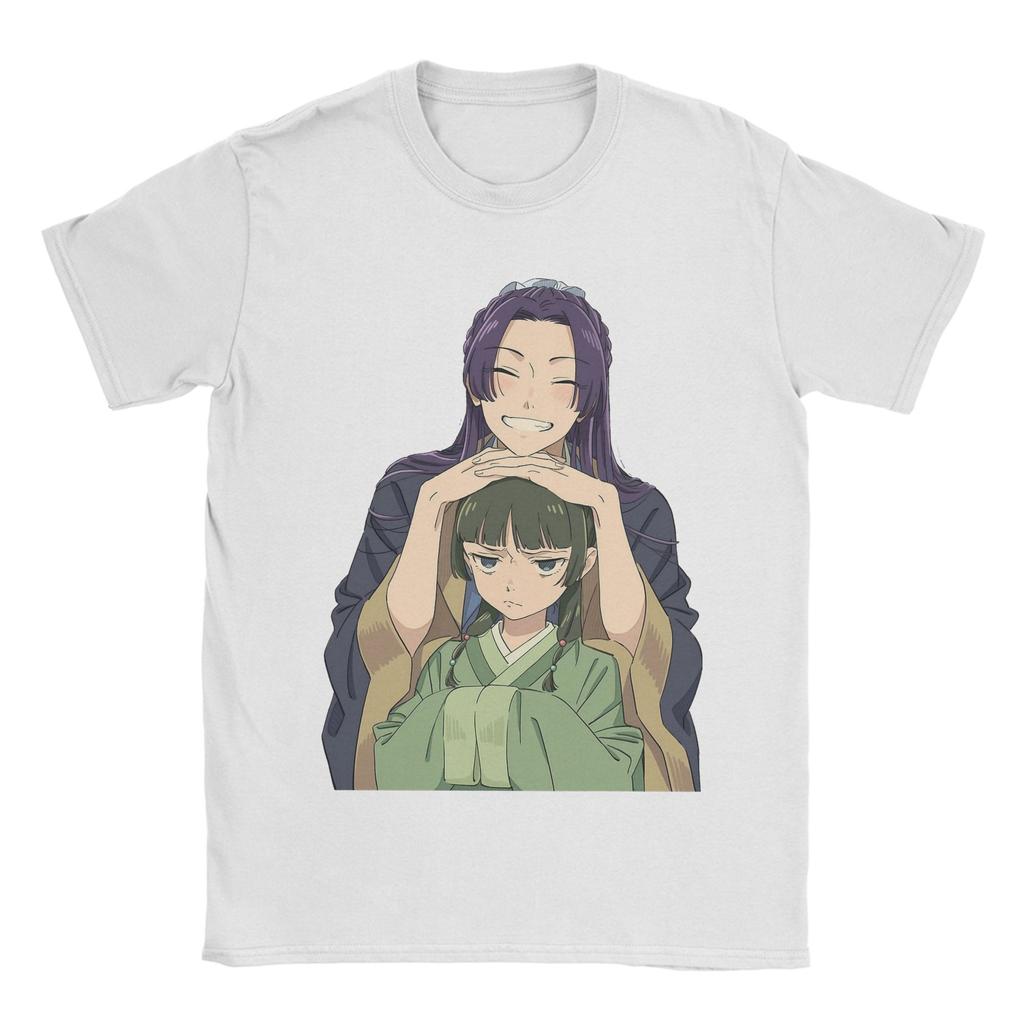 Men T-Shirt Kusuriya No Hitorigoto Vintage Cotton Tee Shirt Short Sleeve  Cute Maomao and Jinshi T Shirt Round Collar Tops