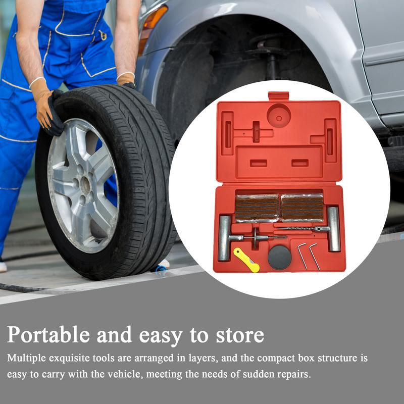 Zestaw do naprawy opon samochodowych Zestaw do naprawy opon za pomocą kołków 37-elementowy Przenośny ściągacz do kół Akcesoria do usuwania Do samochodów ciężarowych Rowerów Kosiarki Trawnikowe