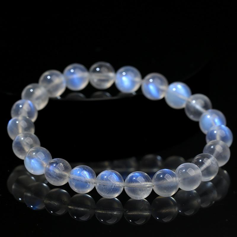 Hongchu Crystal 8A Blue Moonstone Loose Beads Creamy Ice Blue Moonlight Round Beads DIY Accessory Loose Beads