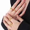 Stylish 18k Gold-Plated Titanium Steel Open Ring for Women – Non-Fading, Unique Design