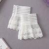 Summer Fake Cuff Sleeve Women Lace Floral Pleated Ruffled False Cuffs Decor Female Sweater Blouse Wrist Organ Lolita Fake Sleeve