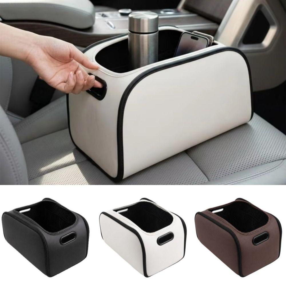 Leather Car Multi-Function Storage Box High-Capacity Trunk Storage Box Rear Trunk Area