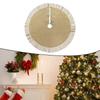 Holiday Burlap Tree Skirt for Tree Base Covering Rustic Natural Look