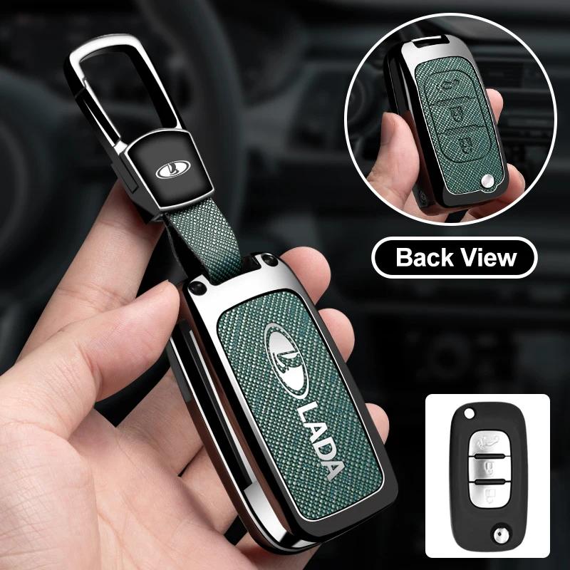 Car Zinc Alloy Key Case Bag For Lada Vesta Niva Samara Kalina Largus Priora Xray Granta Cross Key Shell Decoration Accessories