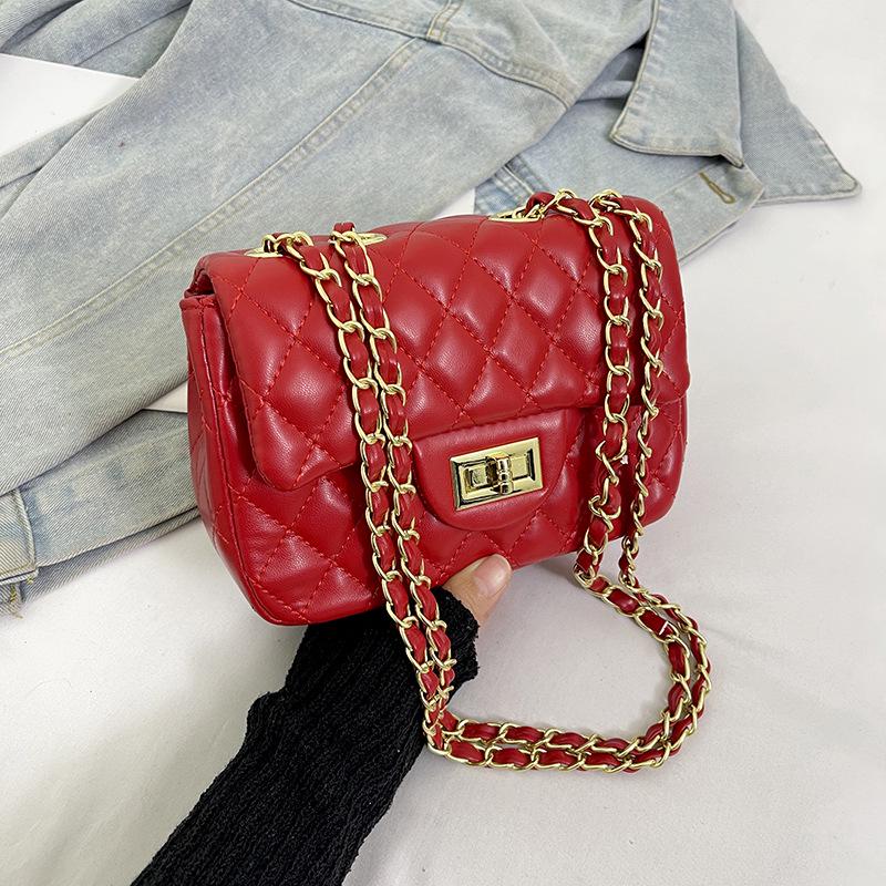 

Женская сумка кроссбоди в корейском стиле 2024 года - Модный маленький квадратный кошелек для монет с универсальным дизайном красный