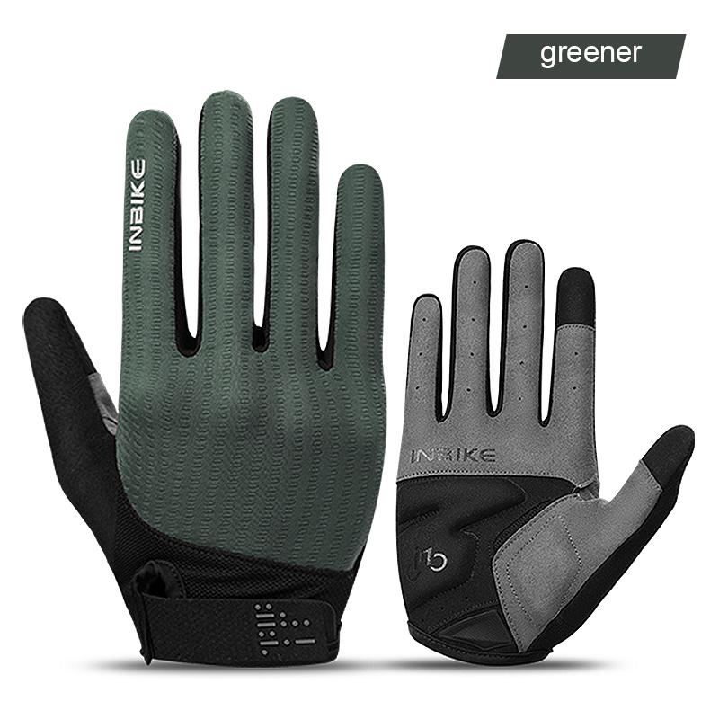 

INBIKE 2023 MTB Cycling Gloves Gel Breathable Road Bike Riding Glove Touchsrceen Bicycle Gloves TPR Palm Pad Bike Accesssories XXL зелёный
