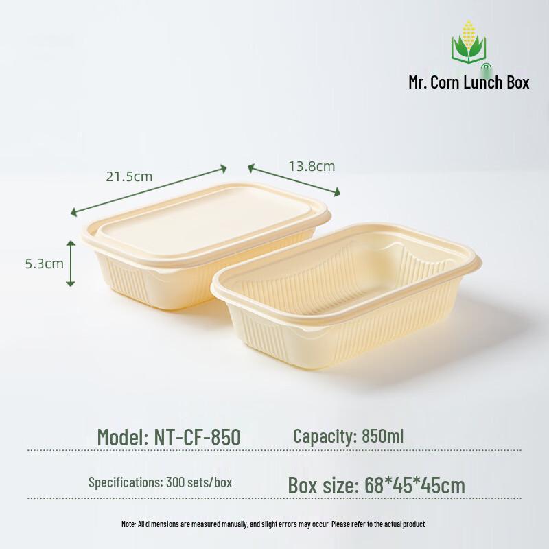 850ml Disposable Corn Starch Food Container
