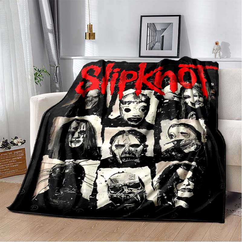 Coperta stampata con copertina dell'album Slipknot, Rap-Metal, Heavy Metal, Morbida e Calda in Flanella, per Divano, Letto, Ufficio Portatile, Regalo