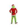 (Child-130cm) Grinch Costume Halloween Christmas Santa Cosplay Scary Green Hair Monster
