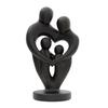 Abstract Woman Statue, Matte Black Resin Art Sculpture, Family of Four Hollow Love Shape Statue for Modern Minimalist Home Decor